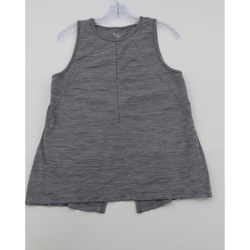 Athleta Gray Space Dye Seamless Split Back Tank Top Medium 384369002